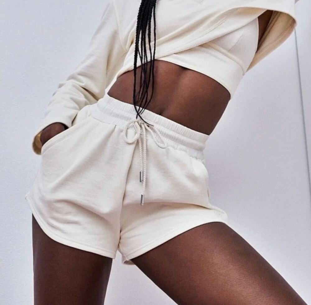 For Love and Lemons Morgan Shorts High Waist Drawstring Cream